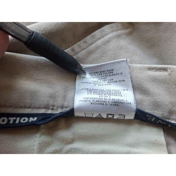 Savane Mens Flat-Front Dress Pants Beige Classic Fit 38W 27L Preppy Corpcore - Picture 4 of 8